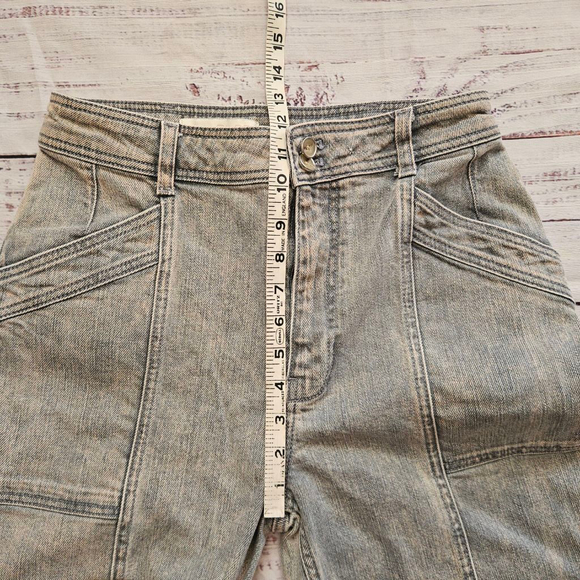Pilcro Anthropologie Acid Wash Cropped Wide Straight Jeans High Rise Womens 27 - Picture 3 of 6
